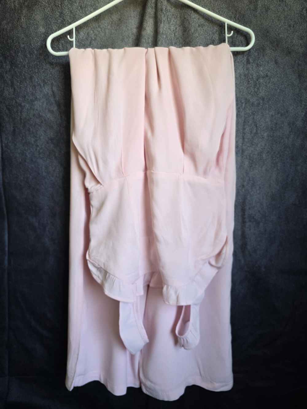 Strapless Light Pink Romper with Waist Detail